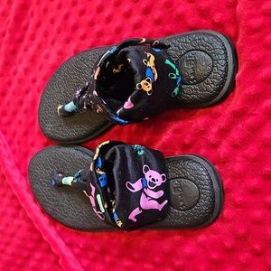 Grateful Dead Dancing Bears Sanuk Yoga Mat Sling Backs New Size 8